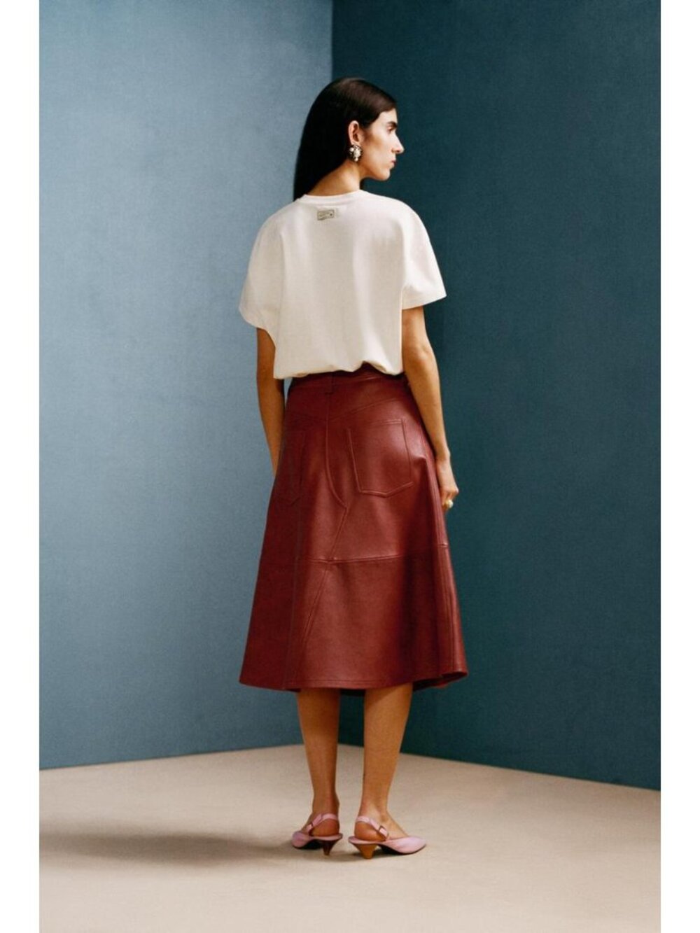 ZARA LEATHER MIDI SKIRT WILLY CHAVARRIA X ZARA - Picture 2 of 7